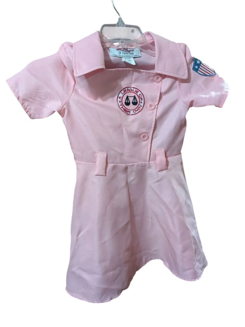 A League Of Their Own Pink Girls Costume Dress Medium 100% Polyester